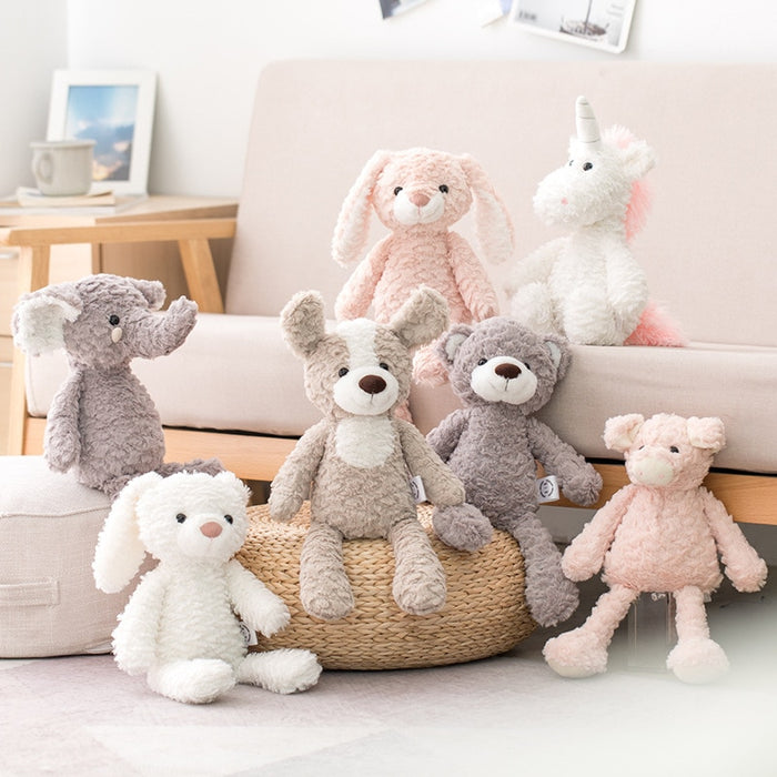 Pink Bunny Grey Teddy Bear unicorn Stuffed Animals doll toys Super Soft Long legs baby appease toy Dog elephant for Children