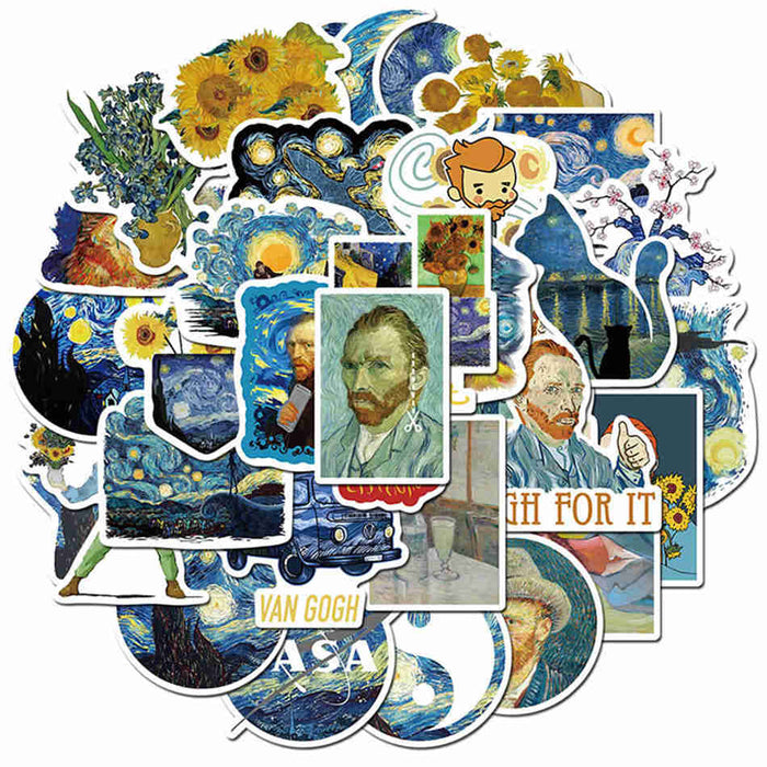 10/40PCS Waterproof PVC The Painting Of Van Gogh Stickers