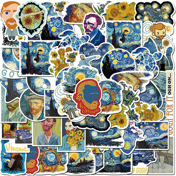 10/40PCS Waterproof PVC The Painting Of Van Gogh Stickers