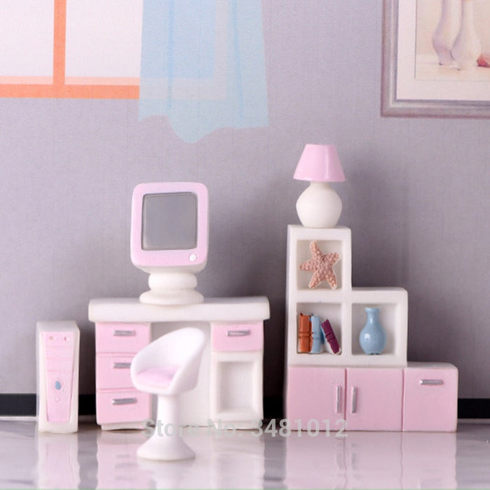 Furniture Set Mini Toy Kit Accessories TV Kitchen Miniature Dollhouse for Dolls House Home Fridge Kids Pretend Play Diy Figurine