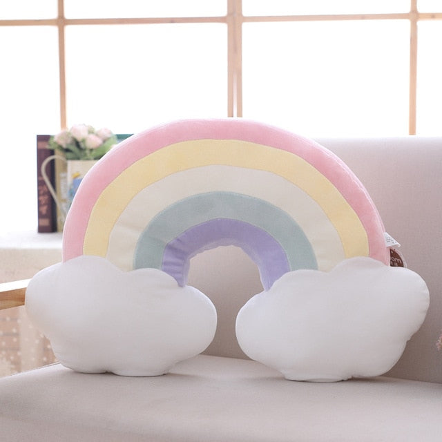 round shape stuffed soft ball pillow candy color cloud star moon rainbow pillow cushion home sofa decor pillow gift for friend