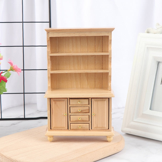 1:12 Miniature Chinese Classical Wardrobe Mini Cabinet Bedroom Furniture
