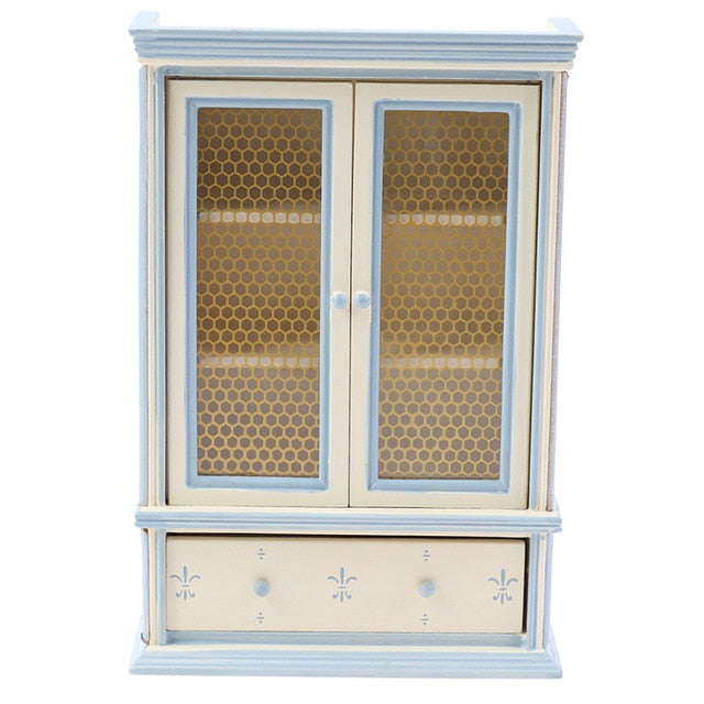 1:12 Miniature Chinese Classical Wardrobe Mini Cabinet Bedroom Furniture