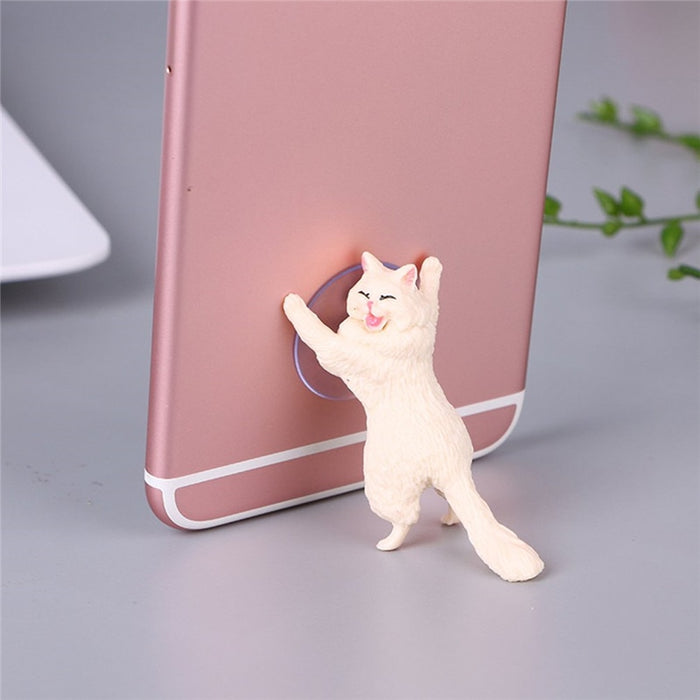 1pc Cat Sucker Design Phone Holder Miniature