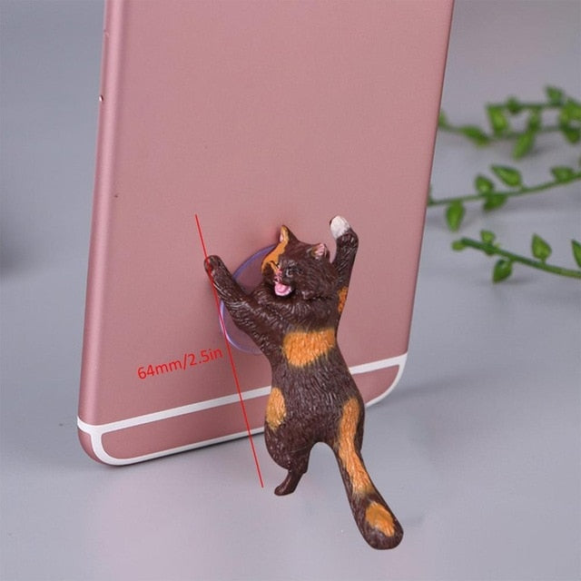 1pc Cat Sucker Design Phone Holder Miniature