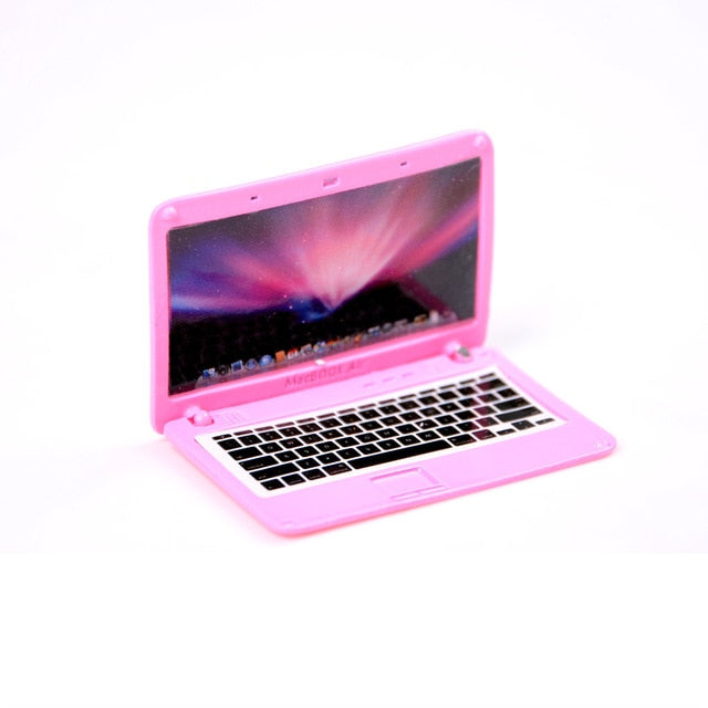 Mini Laptop Computer Dollhouse Miniature Cute Simulation 1:12 Alloy Crafts Dollhouse Decoration for Doll House DIY Accessories