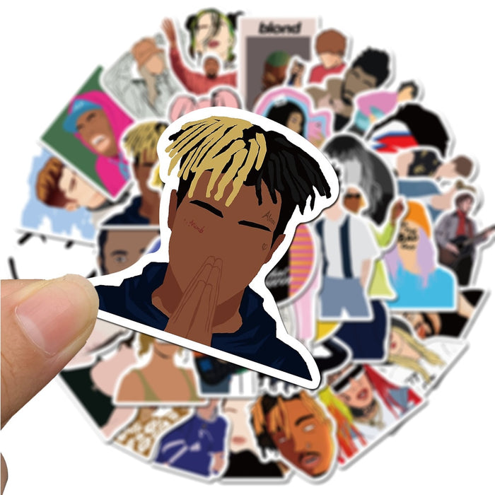 50PCS Singers Rapper Collection Stickers Harry Taylor Bad Bunny xxxtentacion for Motorcycle Skateboard Laptop Guitar Car Sticker