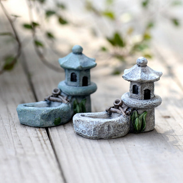 Mini Retro Pond Tower Resin DIY Miniature