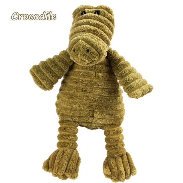 Squeaky Chew Toy Animal Shape Plush Pet Puppy Corduroy Dog Toys for Small Large Dogs Bite Resistant Pets Accessories Supplies