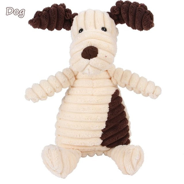 Squeaky Chew Toy Animal Shape Plush Pet Puppy Corduroy Dog Toys for Small Large Dogs Bite Resistant Pets Accessories Supplies