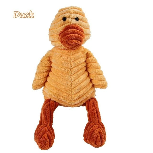 Squeaky Chew Toy Animal Shape Plush Pet Puppy Corduroy Dog Toys for Small Large Dogs Bite Resistant Pets Accessories Supplies