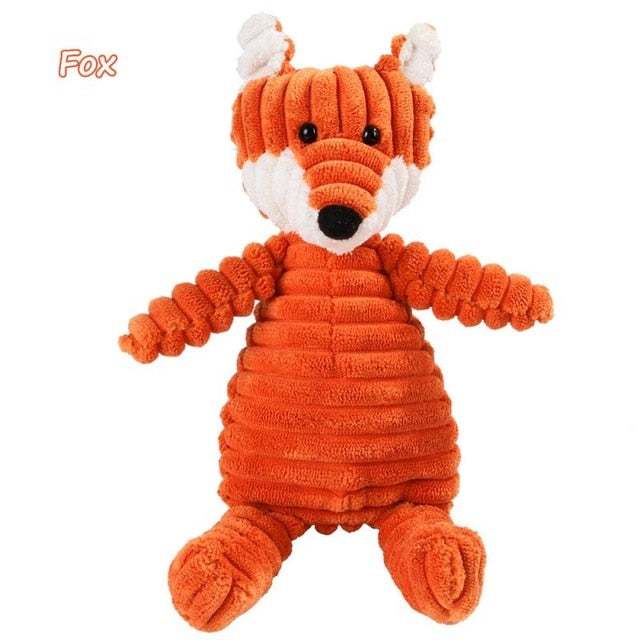 Squeaky Chew Toy Animal Shape Plush Pet Puppy Corduroy Dog Toys for Small Large Dogs Bite Resistant Pets Accessories Supplies