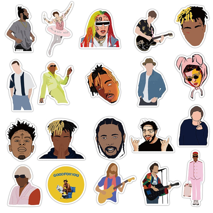 50PCS Singer Rapper Collection Stickers Harry Taylor