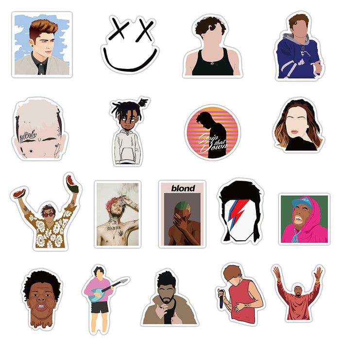 50PCS Singer Rapper Collection Stickers Harry Taylor