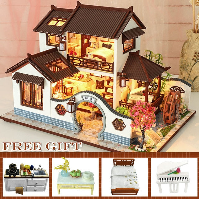 CUTEBEE DIY Dollhouse Wooden Doll Houses A68A