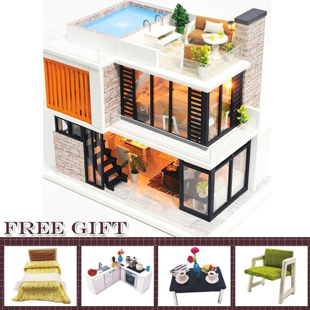 CUTEBEE DIY Dollhouse Wooden Doll Houses A68A