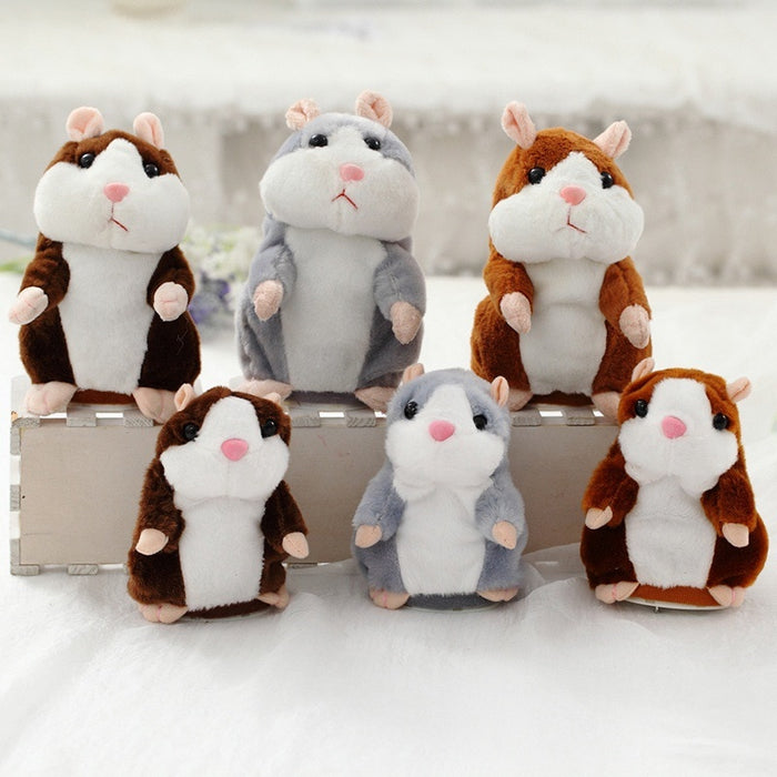 Talking Hamster Mouse Pet Plush Toy Cute Soft Animal 15cm Doll Talking Speak Imitate Sound Recorder Hamster Funny Toy Kids Gifts