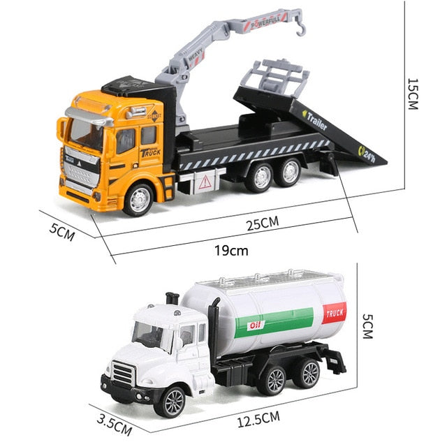 1:48 Crane Trailer Tow Truck Toy Model