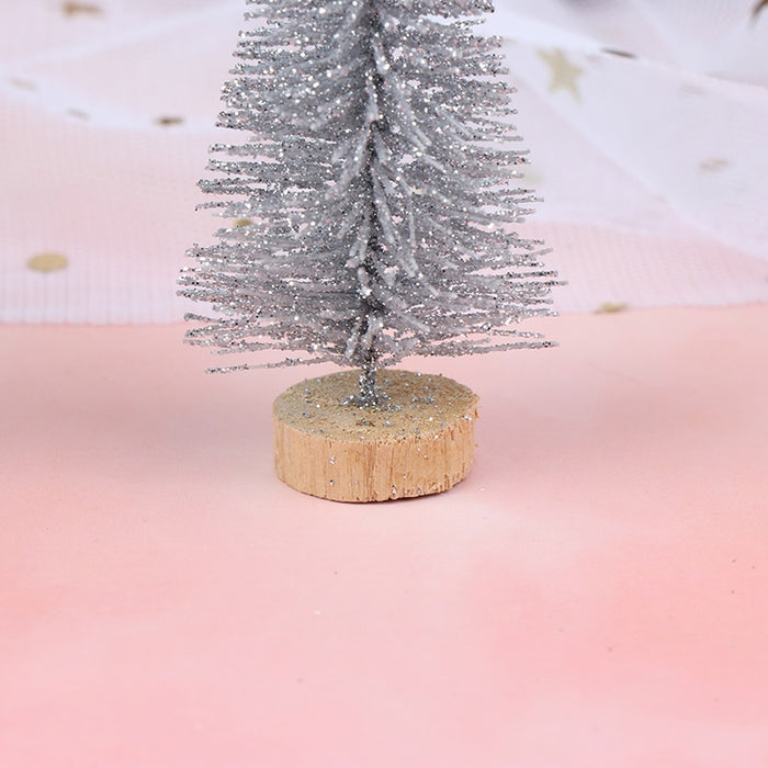 3 Pieces Christmas Pine Tree With Wood Base