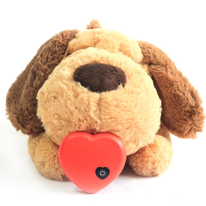 Durable Dog Chew Toys Training Toy Cute Heartbeat Puppy Behavioral Plush Pet Chewers Snuggle Anxiety Relief Sleep Aid Doll