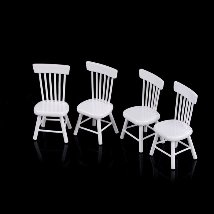1/12 Miniature Wooden Dining Chair Table Furniture