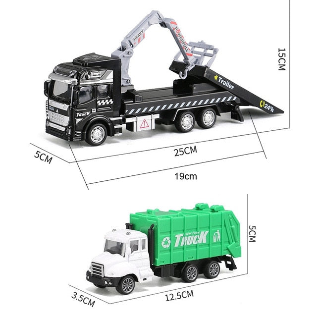 1:48 Crane Trailer Tow Truck Toy Model