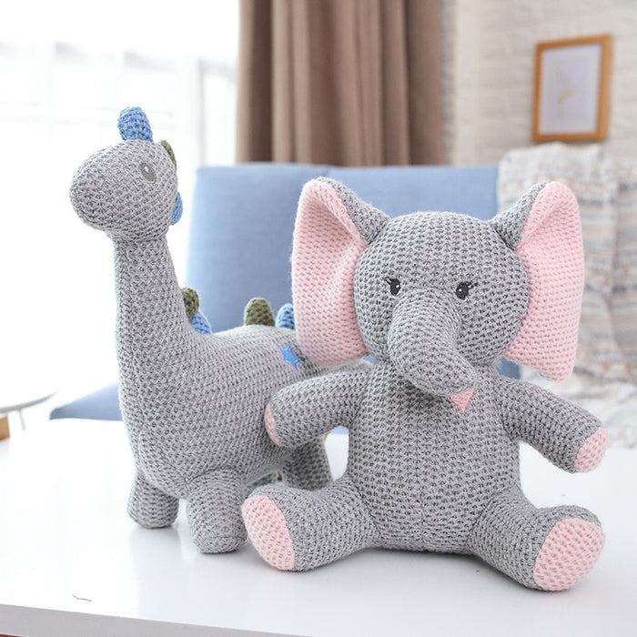 Crochet Knit Toy Knitted Animal Doll Baby Creative Stuffed Animals Toy Comfort Rattle Doll Cute Little Bear Knitted Animal Doll