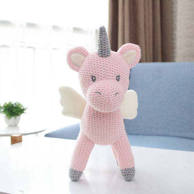 Crochet Knit Toy Knitted Animal Doll Baby Creative Stuffed Animals Toy Comfort Rattle Doll Cute Little Bear Knitted Animal Doll