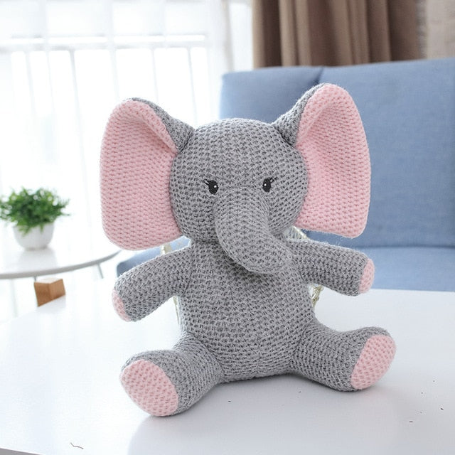 Crochet Knit Toy Knitted Animal Doll Baby Creative Stuffed Animals Toy Comfort Rattle Doll Cute Little Bear Knitted Animal Doll