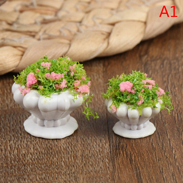 1:12 Accessories Mini Green Plant Bonsai Flower Pots