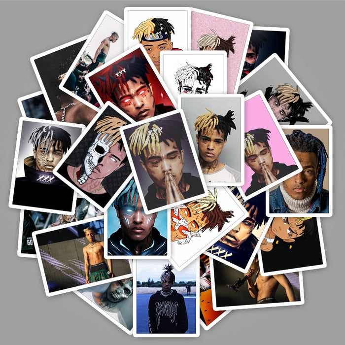 25Pcs Rapper XXXTentacion Luggage Stickers for Fans Gift to DIY Phone Laptop Fridge Guitar Decor Stickers