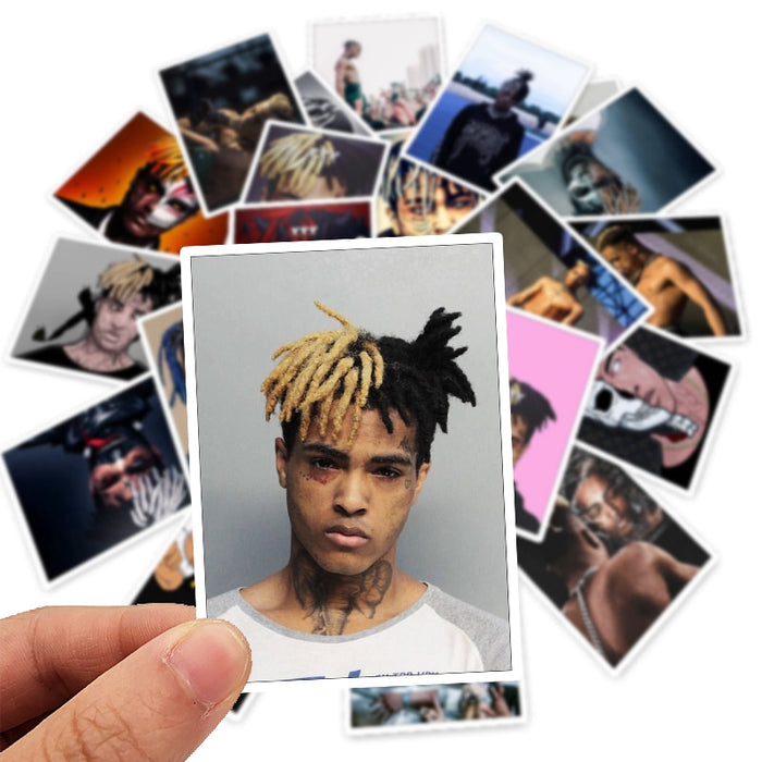 25Pcs Rapper XXXTentacion Luggage Stickers for Fans Gift to DIY Phone Laptop Fridge Guitar Decor Stickers