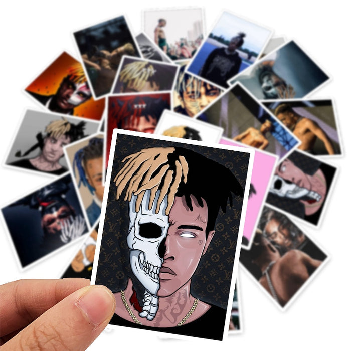 25Pcs Rapper XXXTentacion Luggage Stickers for Fans Gift to DIY Phone Laptop Fridge Guitar Decor Stickers