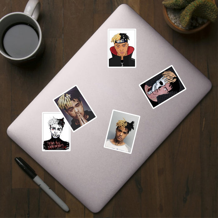 25Pcs Rapper XXXTentacion Luggage Stickers for Fans Gift to DIY Phone Laptop Fridge Guitar Decor Stickers