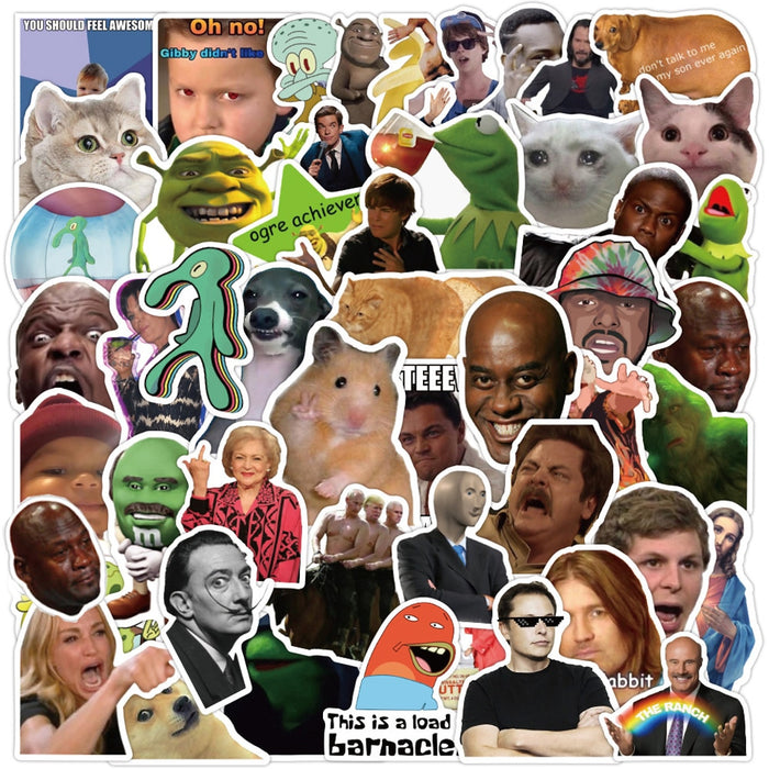 50/100PCS New Classic Meme Stickers