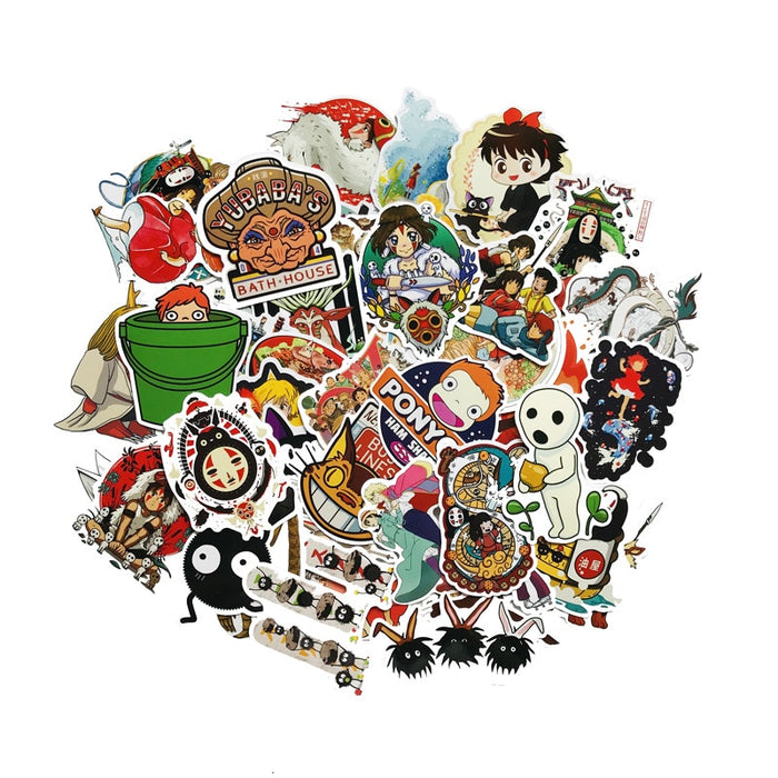 100Pcs Japanese Anime Stickers Ghibli Hayao Miyazaki Totoro