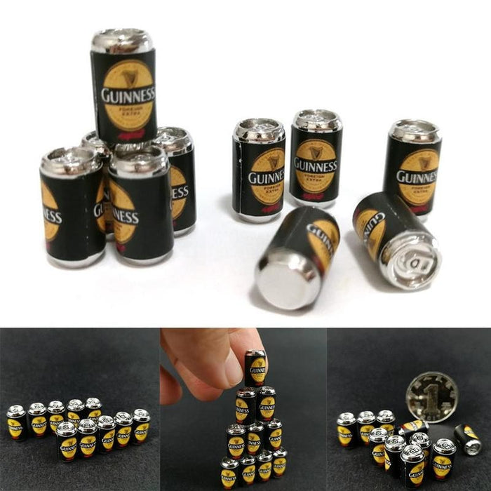 Dollhouse Decoration Simulation Black Green Beer Cans 1:12