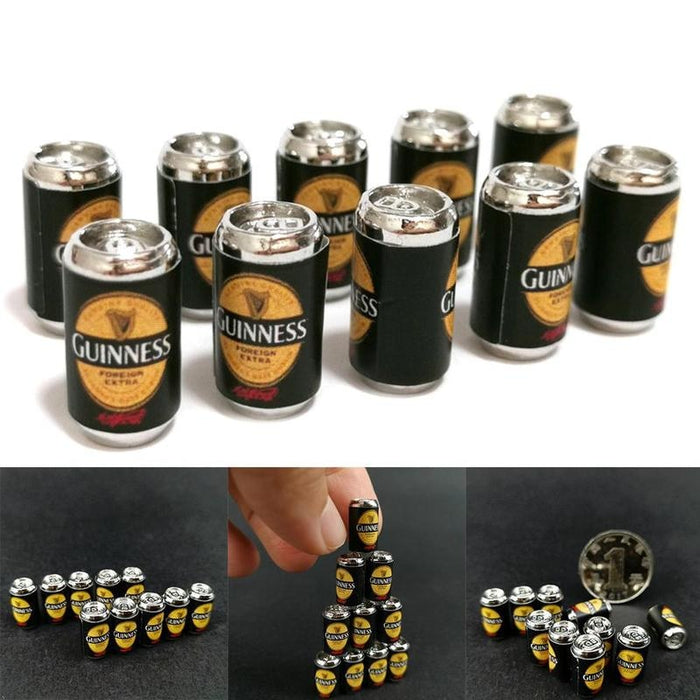 Dollhouse Decoration Simulation Black Green Beer Cans 1:12