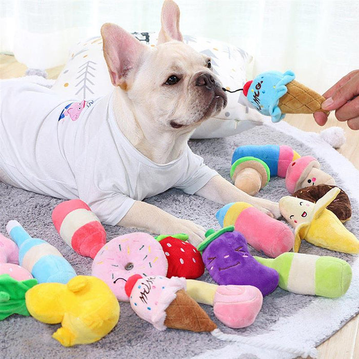 Star Shape Bite-Resistant Pet Chew Toy Creative Cartoon Plush Dog Toy 1pc Pet Squeaky Toys Pet Supplies Dog Favors