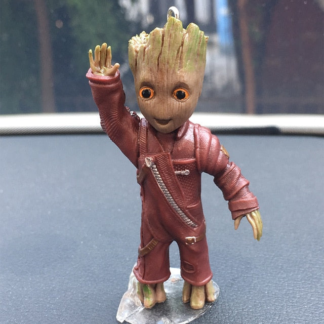 Groot Action Figure Sitting Model Anime Mini Doll Car Goods Interior Decoration Accessories