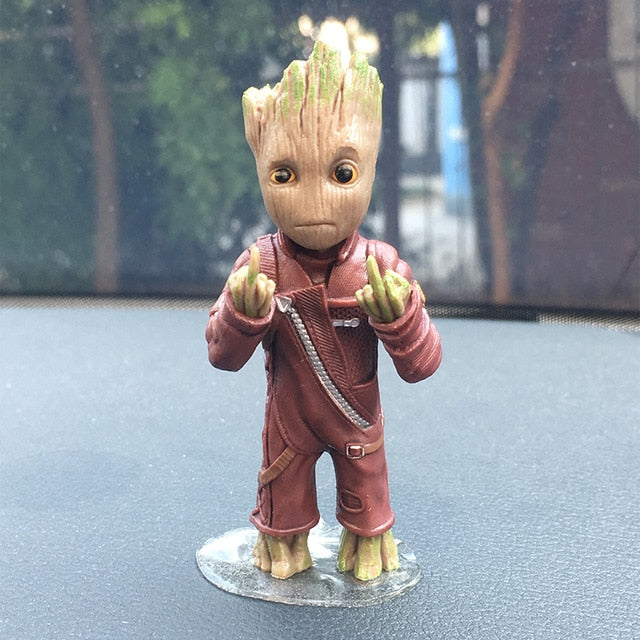 Groot Action Figure Sitting Model Anime Mini Doll Car Goods Interior Decoration Accessories