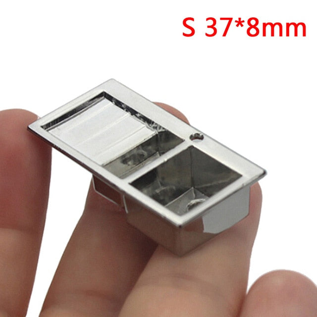 S/L Size Vegetable Wash Basin Model Toy 1:12 Mini Alloy Kitchen Sink Simulation for Doll House Miniature Decoration