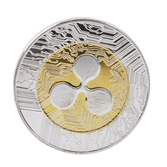 New 1pcs Ripple Coin Gold Silver Color XRP CRYPTO Physical Commemorative Ripple XRP Collectors Coin Gift Art Collection