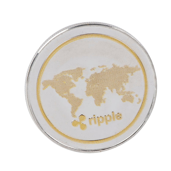 New 1pcs Ripple Coin Gold Silver Color XRP CRYPTO Physical Commemorative Ripple XRP Collectors Coin Gift Art Collection