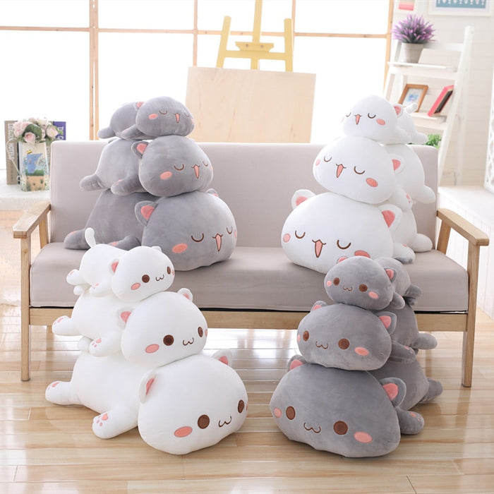 Stuffed Cute Cats Doll Lovely Animal Pillow 35/50/ 60cm Kawaii Lying Cat Plush Toys Soft Cartoon Cushion Kid Christmas Gift