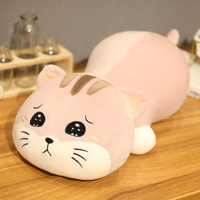 Stuffed Cute Cats Doll Lovely Animal Pillow 35/50/ 60cm Kawaii Lying Cat Plush Toys Soft Cartoon Cushion Kid Christmas Gift