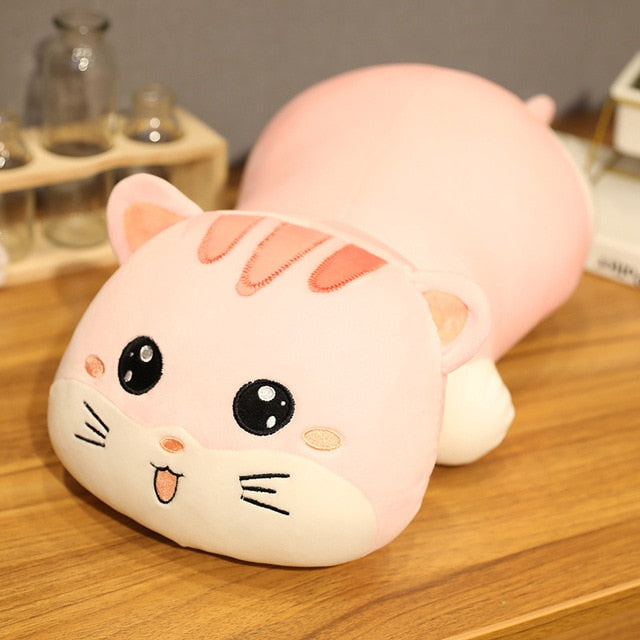 Stuffed Cute Cats Doll Lovely Animal Pillow 35/50/ 60cm Kawaii Lying Cat Plush Toys Soft Cartoon Cushion Kid Christmas Gift