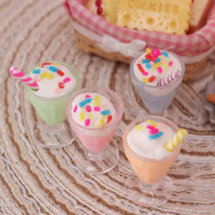 Miniature Mini Drink Ice Cream Cups Model 1pc Pretend Play Mini Food Doll Accessories Fit Play House Toy Dollhouse