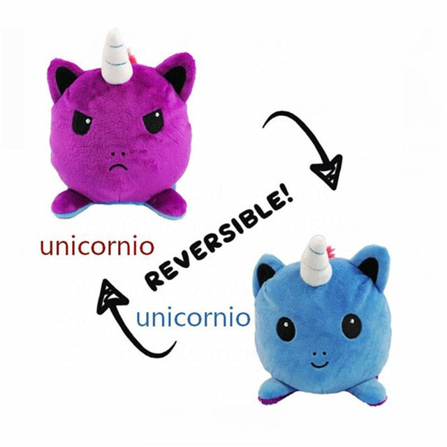 Double-Sided Flip Doll Toy Unicorn Plush Animals Reversible Unicorn Kids Soft Gift Plushie Peluches For Girl