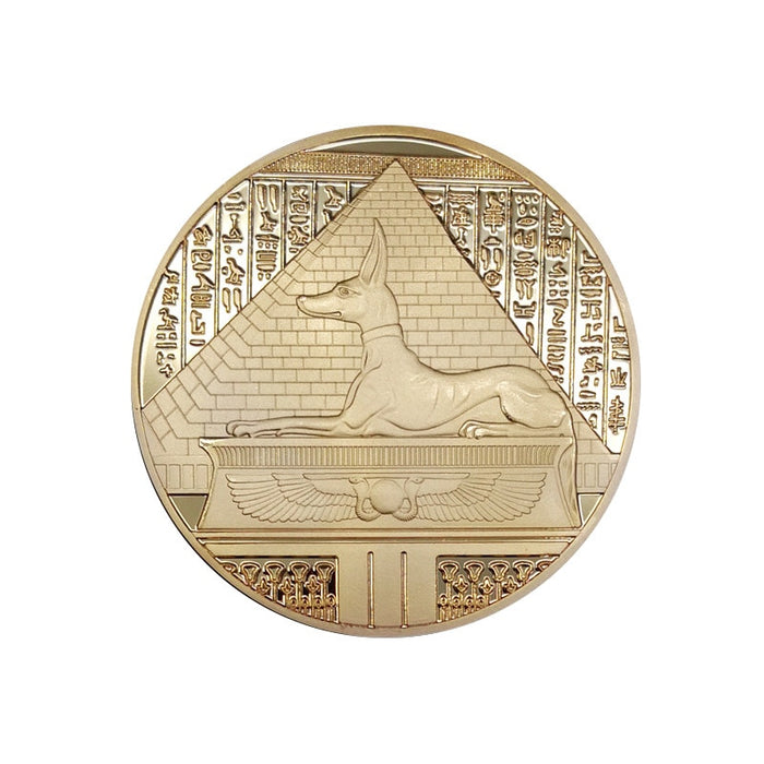 1pc Gold Plated Egypt Death Protector Anubis Coin Copy Coins Egyptian God Of Death Commemorative Coins Collection Gift
